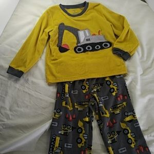 Carter's Fleece Bulldozer Pajamas set